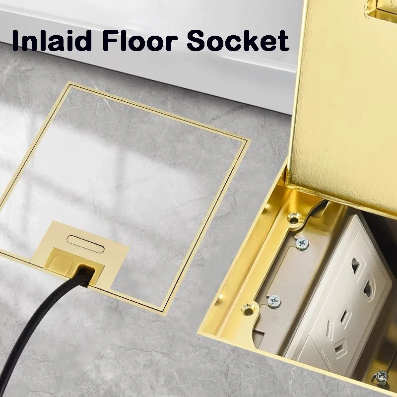 

Ultra-Thin 304 Stainless Steel Concealed Floor Socket - Waterproof and Embedded for Flat Surfaces EU socket 130mm X 130MM