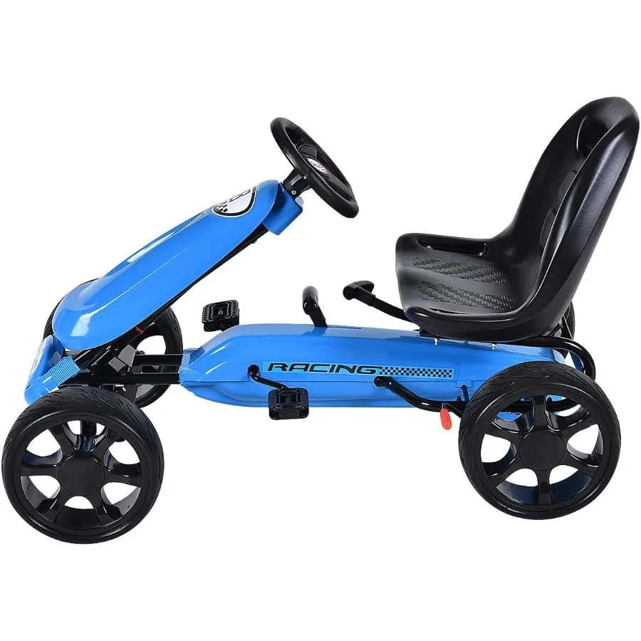 キッズゴーカート、4輪屋外レーシングトイカー、子供用ペダル式乗用車、調節可能なシート付き、EVAゴムタイヤ、理想的な