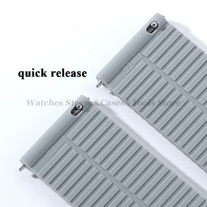 Soft Silicone Watch Bands Quick Release Rubber Watch Strap 18mm 20mm 22mm 24mm for Omega for Huawei Watch Replacement Wristband image 3