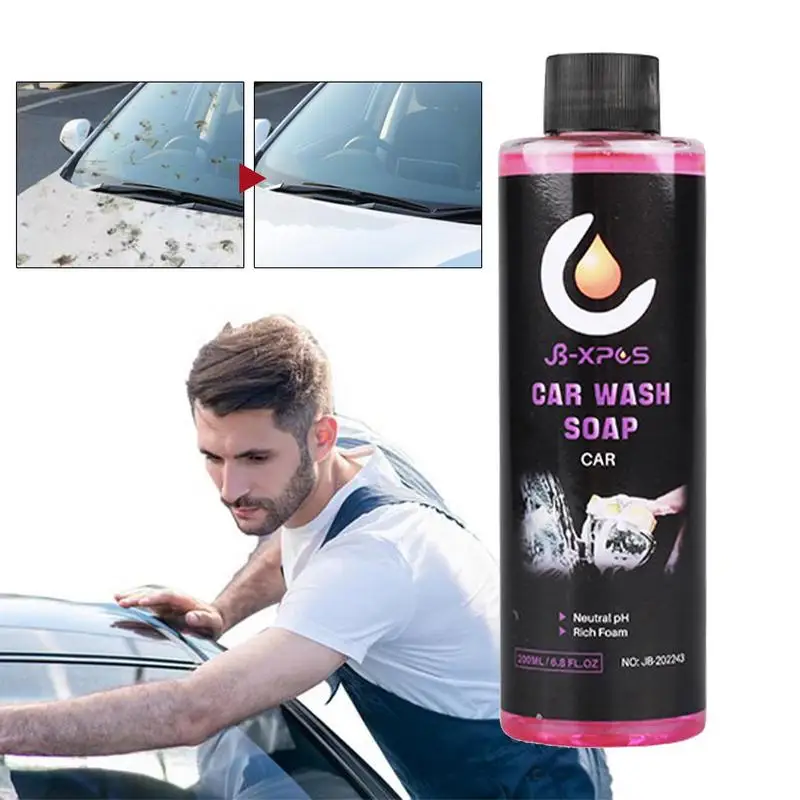 

Car Wash Foam Soap Auto Wash Wax Detergent 200ml Concentrated Scratch Free High Foaming Car Cleaner For Washing And Detailing