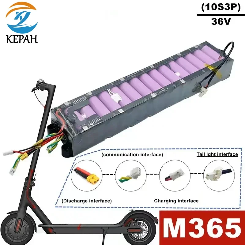 10S3P 36V 20Ah scooter battery pack suitable for Mi Jia M365, electric scooters, BMS board waterproof Bluetooth communication