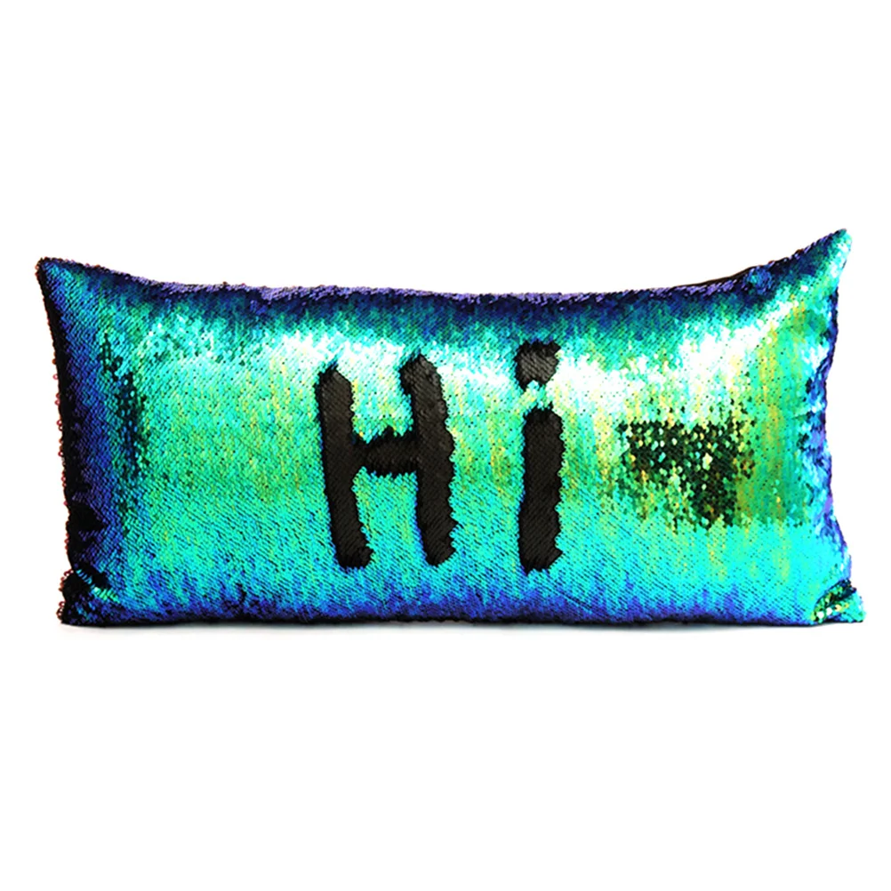 

Glitter Throw Pillow Cover Sequins Design Bright Color Fade Resistant Wear Scratch Proof Lightweight Soft Touch for Sofa Bed Car