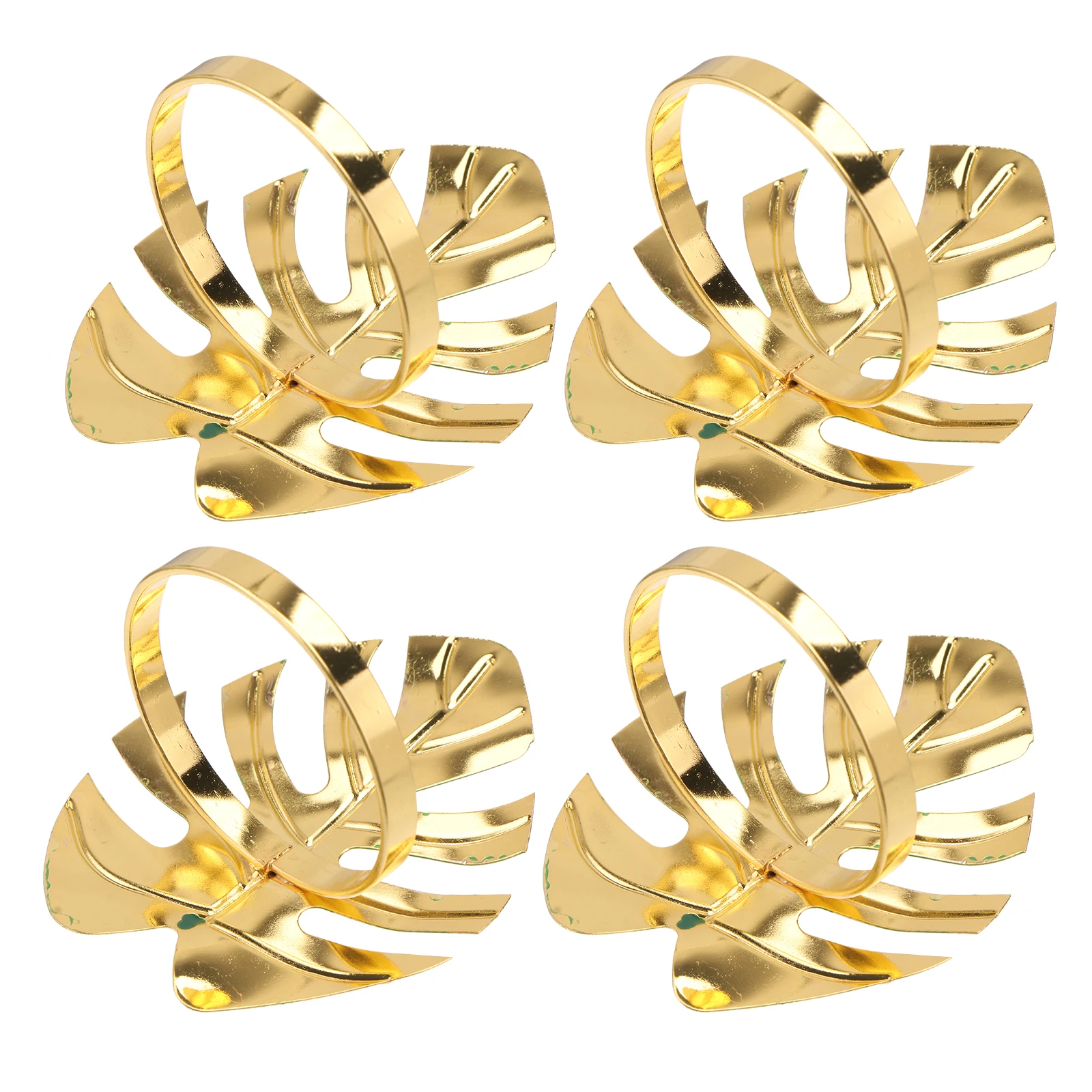 

4pcs Napkin Ring Artificial Leaf Green Tropical Banquet Dinner Stylish Home Accessories Kitchen Bar