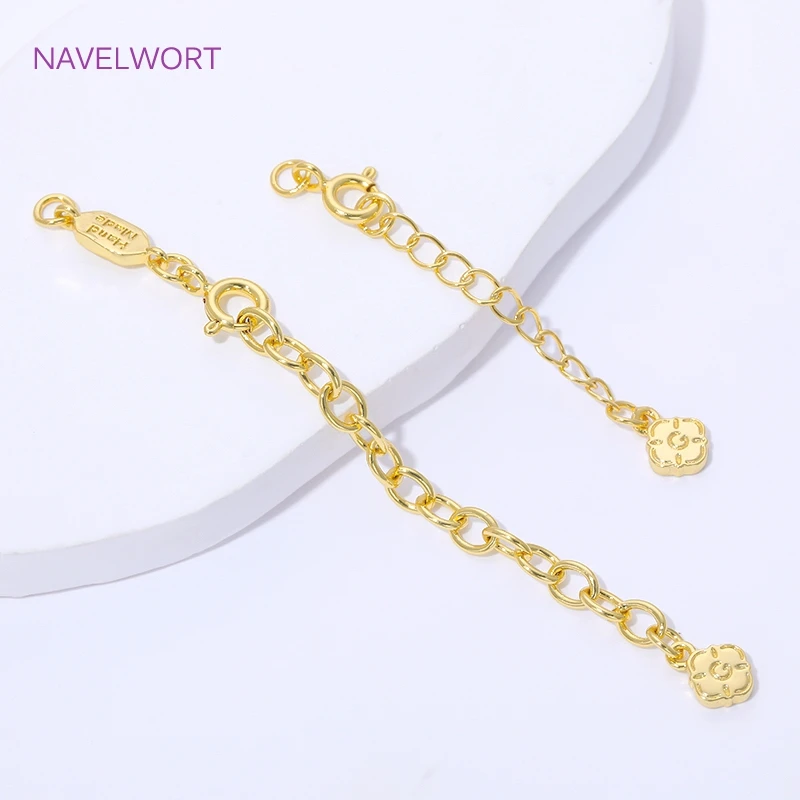 18K vergoldete Verlängerungsketten-Verbinder für Armbänder, Verlängerungskette mit Verschlüssen, DIY Schmuckherstellung Halskettenzubehör