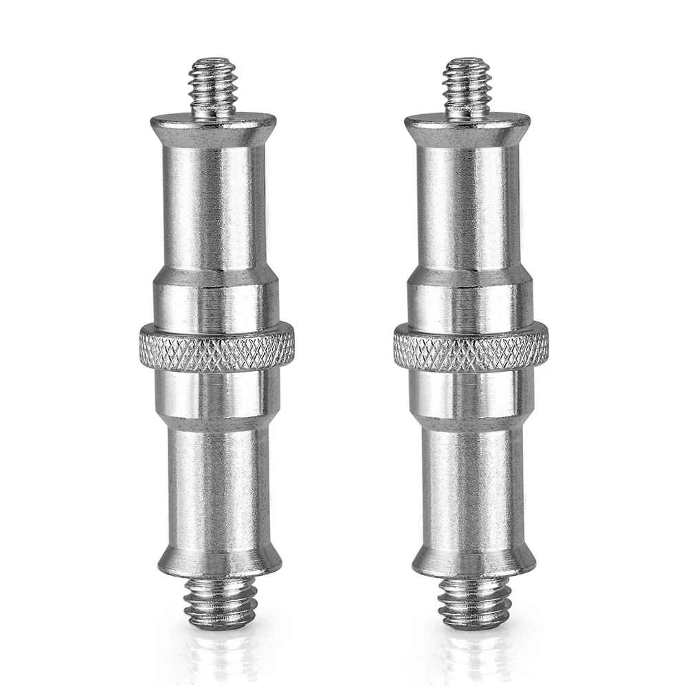 2 Pieces Standard 1/4 to 3/8 inch Metal Male Converter Threaded Screw Adapter Spigot Stud for Studio Light Stand, Hot Shoe/Cold