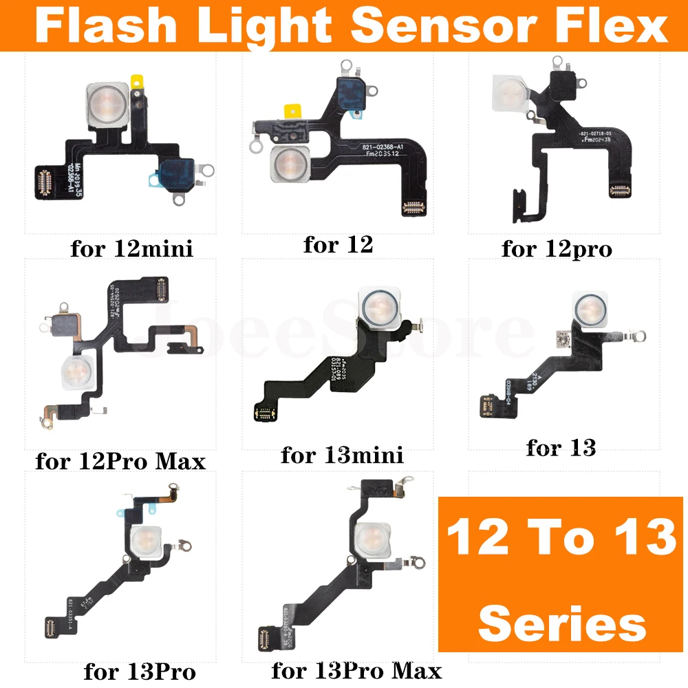 JoeeStore-Sensor de luz de Flash ambiental de distancia de proximidad, Cable flexible LED para iPhone 13, 12 Pro Max, 12 Mini, piezas de reparación,