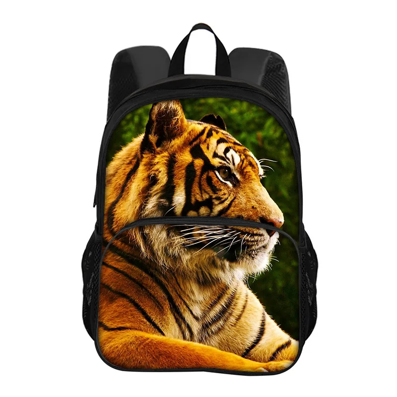 

Hot selling Tiger Round Front Bag Backpack Large Capacity Trendy Animal Print Boys and Girls School Birthday Best Gift