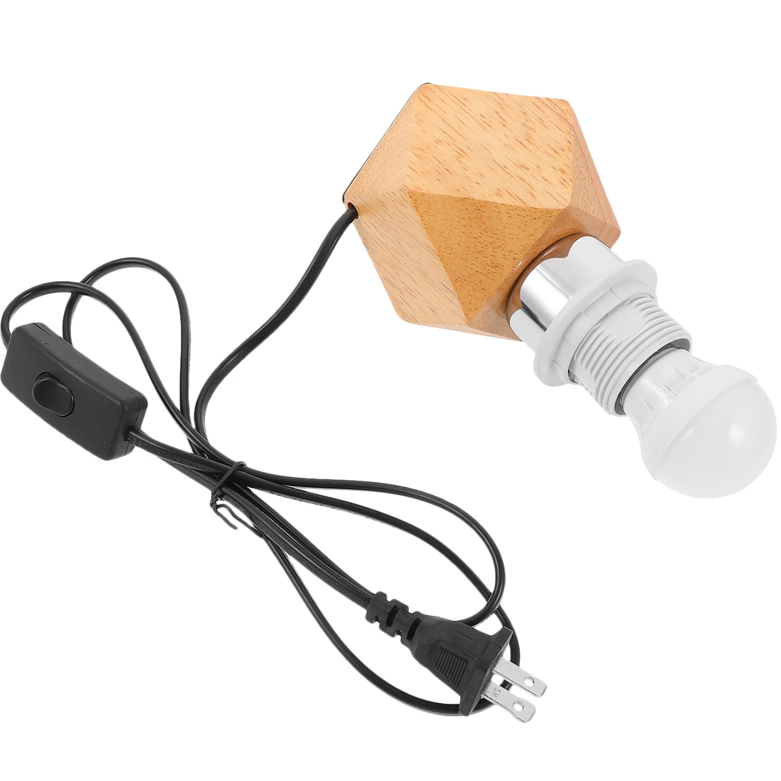 

1Pcs Wood Lamp Holder Simple Design E27 Bulb Base for Bedroom Dining Room Cafe Shop Decor Stylish Desktop Light Fixture Supply