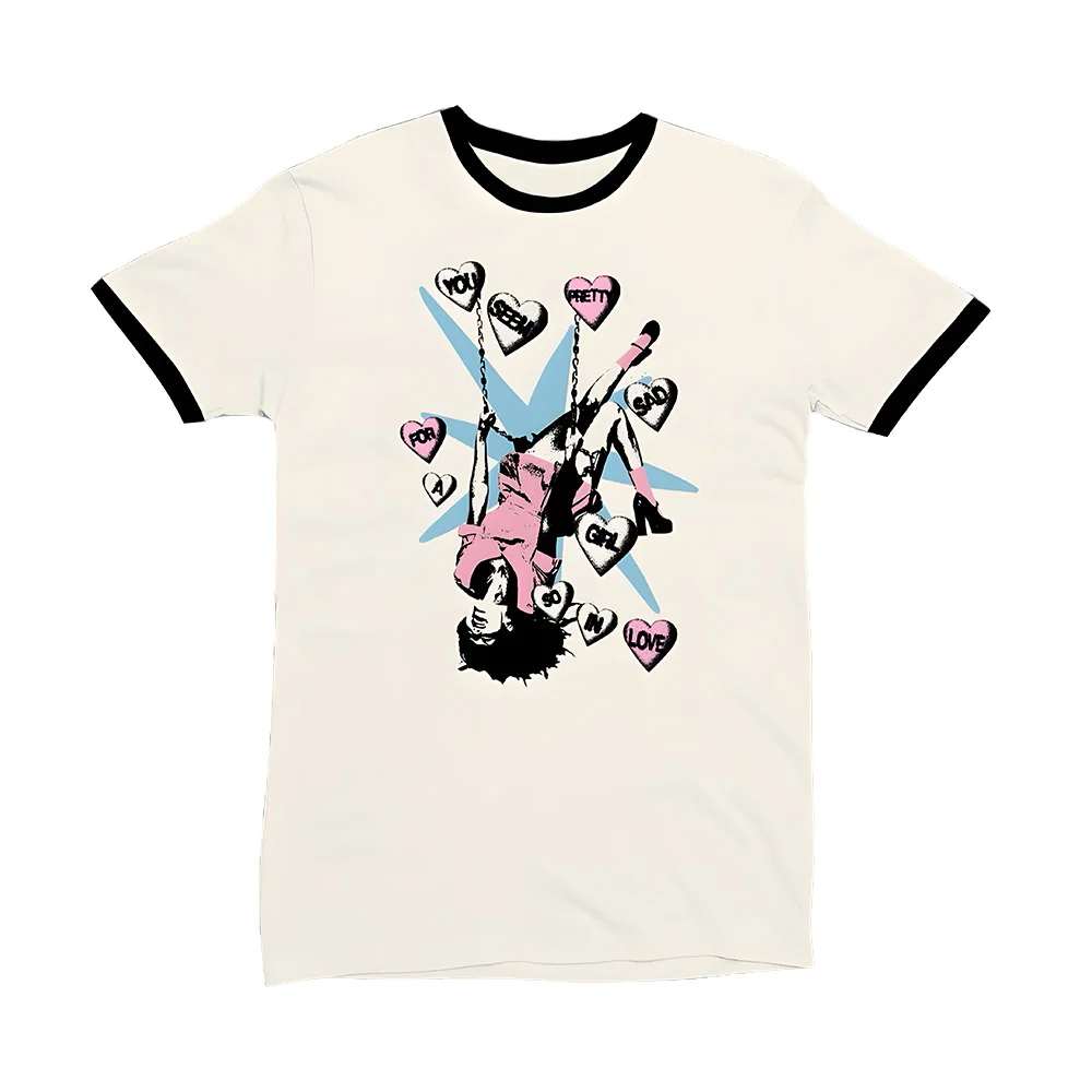 Camiseta Unisex Y2K Oversize Popular para Hombre y Mujer, Diseño 'You Seem Pretty Sad for A Girl So in Love', Nueva Colección, Top Cómodo