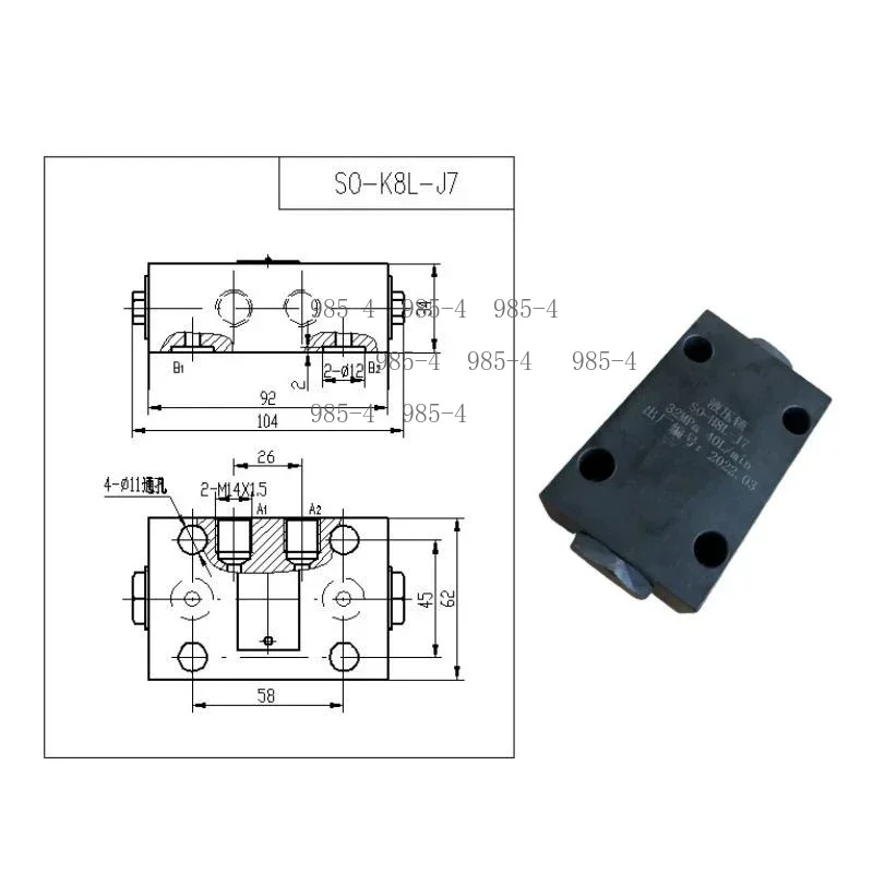 Double Acting Hydraulic Lock Cylinder Leg Balance Valve Pressure Holding for Machinery Equipment