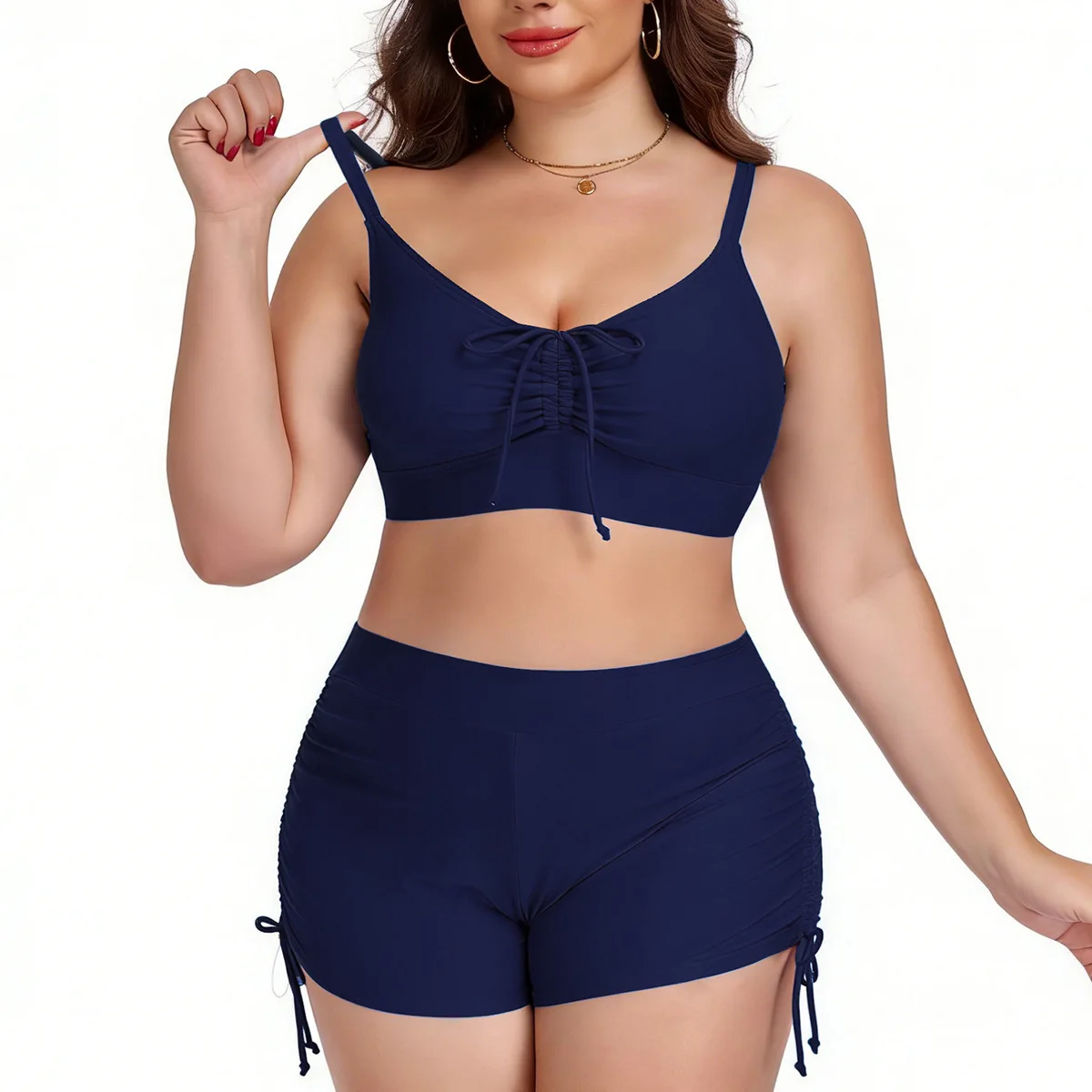 

Раздельный купальник-танкини для женщин, комплект из двух предметов, с эффектом пуш-ап, для пляжа и бассейна