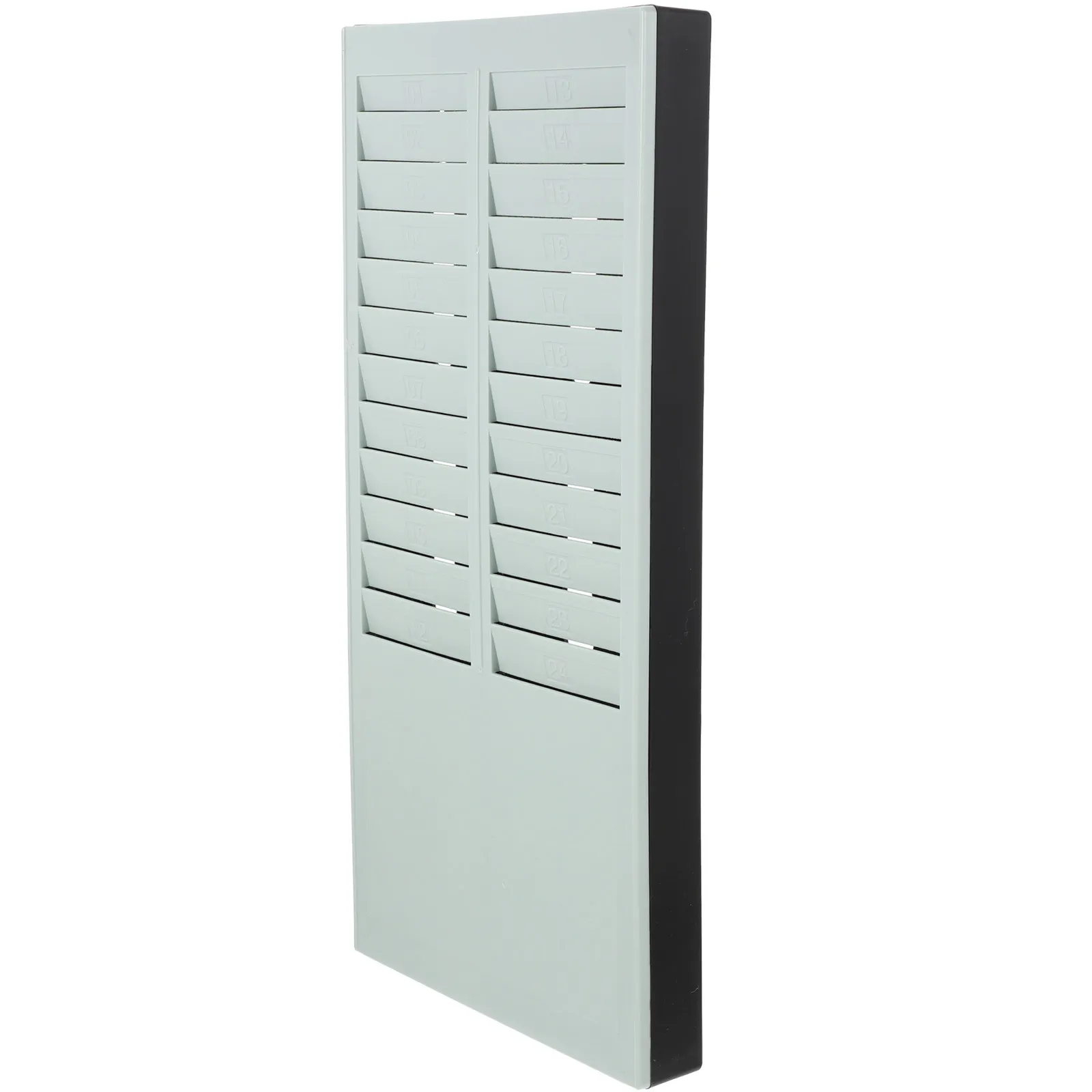 24-slot-wall-mounted-plastic-attendance-card-rack-for-exam-rooms-office-time-clock-monitoring-simple-odorless-distract-free