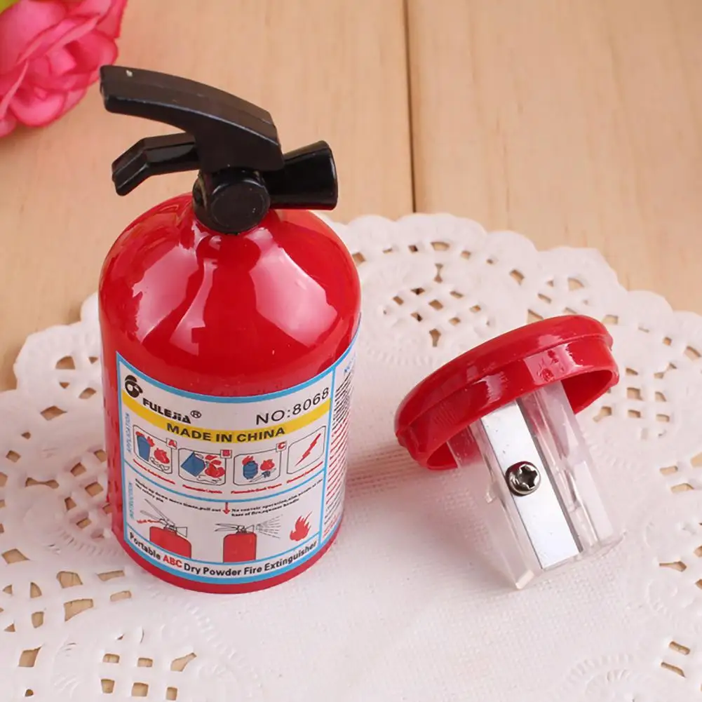 Fire Extinguisher Shape Pencil Cutter Sharpener Student Stationery Plastic Sharp Blade Pencil Knife school supplies