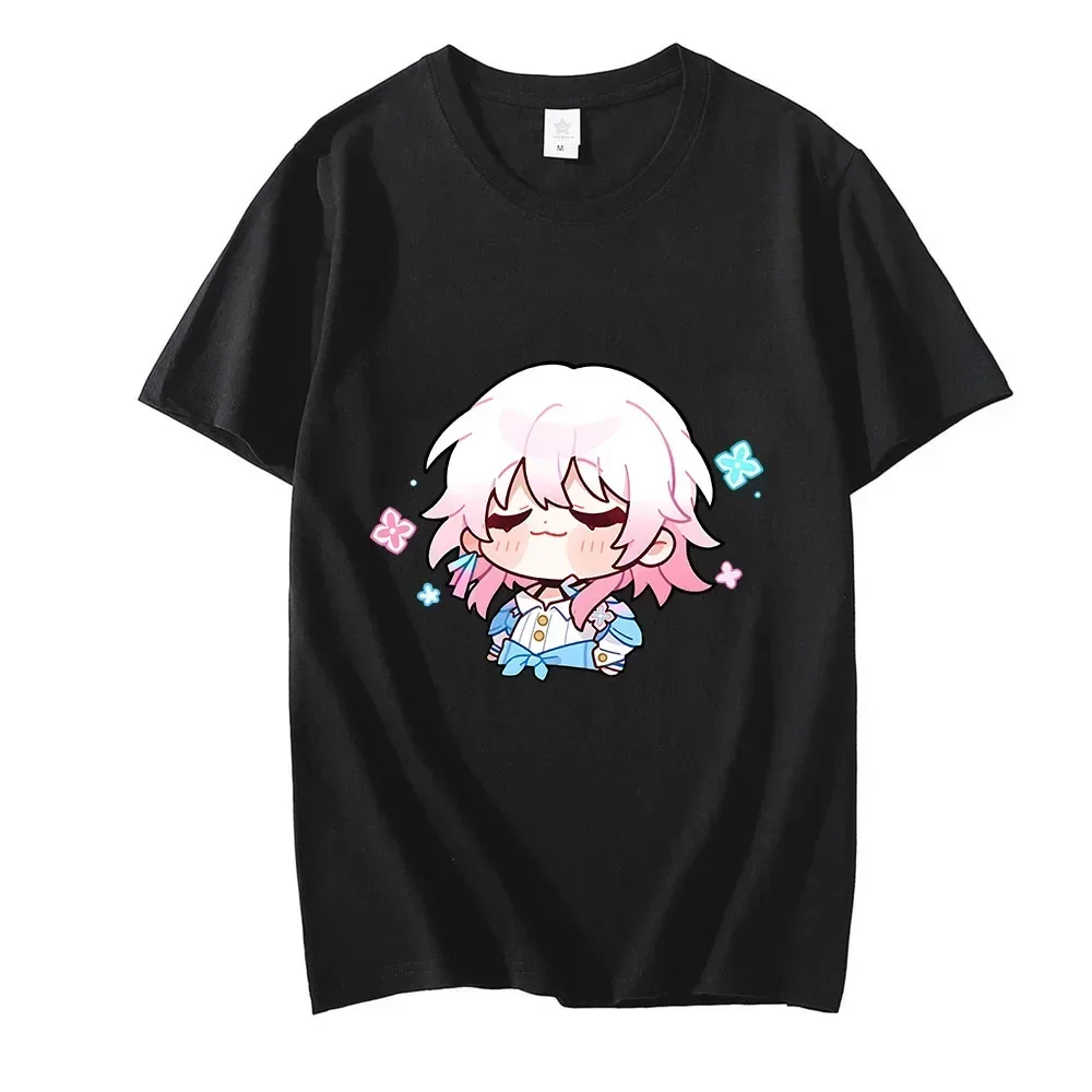 Honkai Star Rail March 7th T-shirt Women Proud Expression Kawaii Short Sleeve Tee Shirt Harajuku Summer O-Neck Clothing Y2k Top