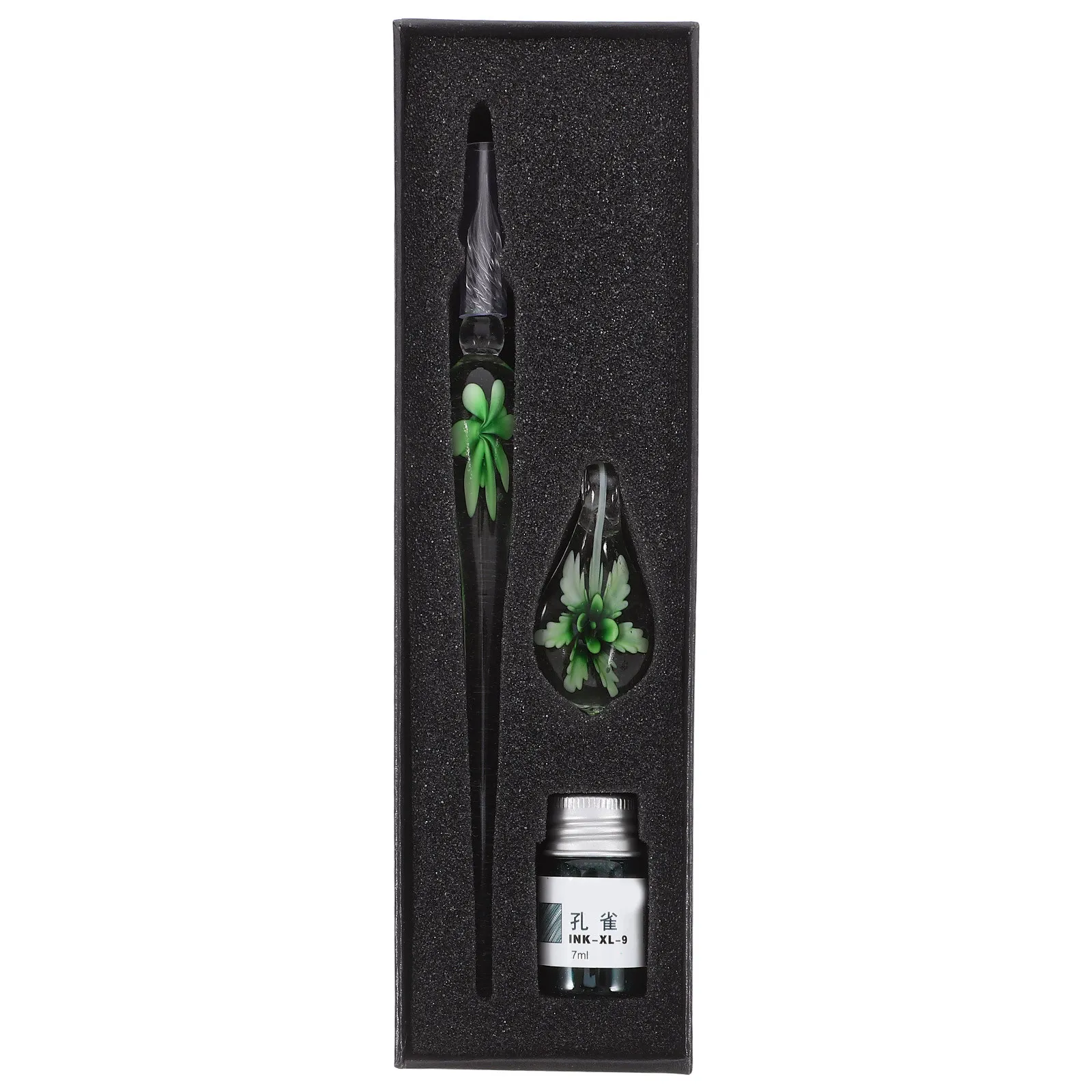 1Set Glass Dip Pen Calligraphy Pens Multifunction Spiral Design Enhanced Ink Retention Smooth Writing Elegant Vintage Drawing