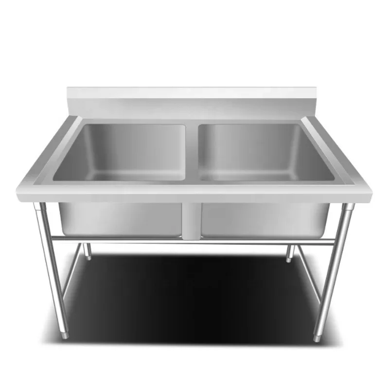 

Custom stainless steel dining room double kitchen sink