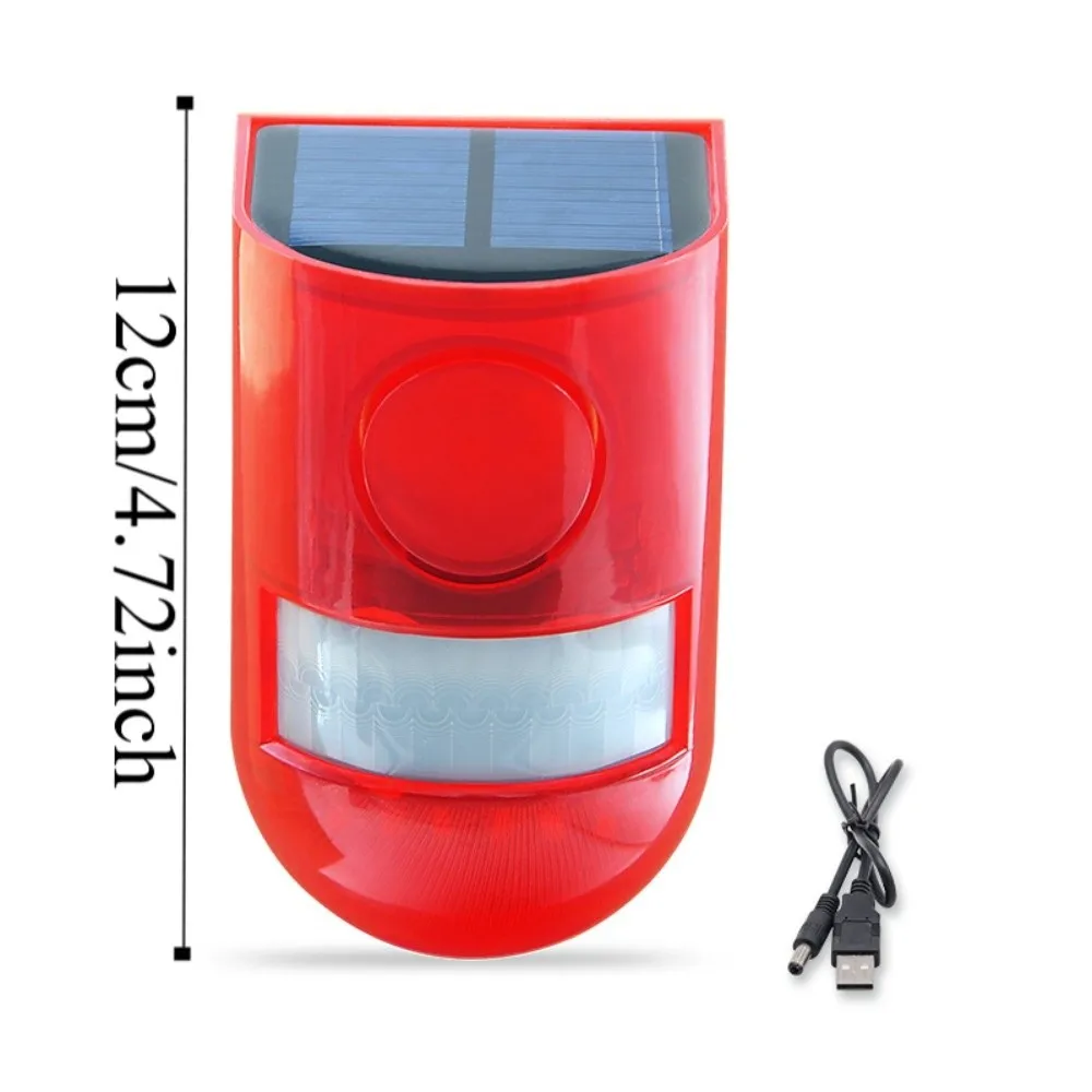 Waterproof Solar Alarm Rechargeable Multifunctional Solar Charging Alarm Portable Animal Deterrent Solar Lamps Garden Protection