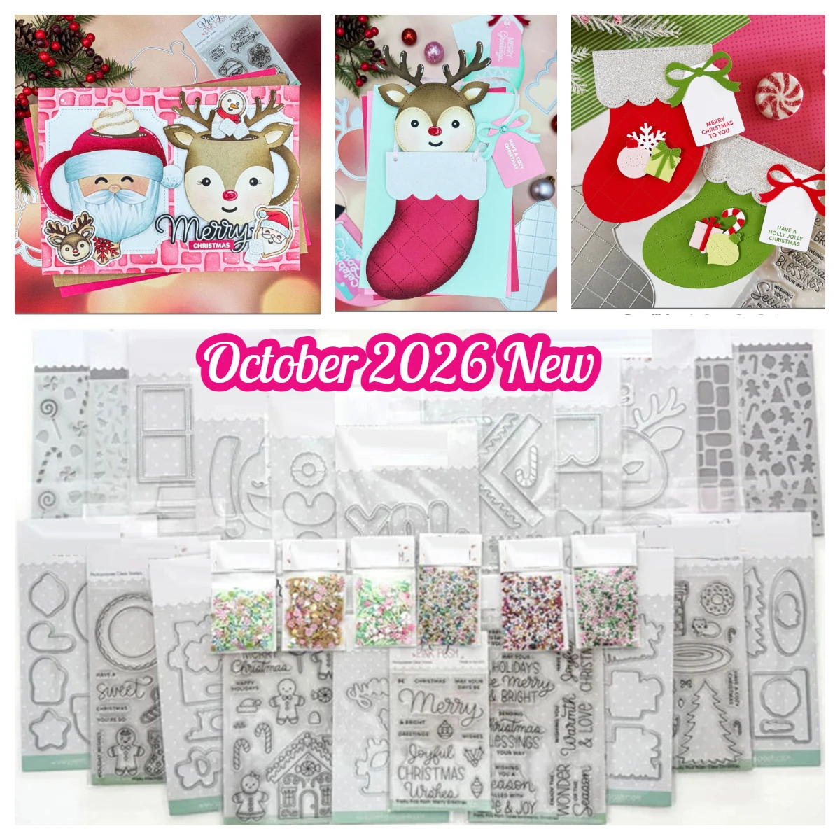 Weihnachts-Rentier-Grußstempel-Set, Metall-Stanzformen, Scrapbooking-Dekoration, Präge- und Stanzvorlage, DIY-Album, Neu 2026
