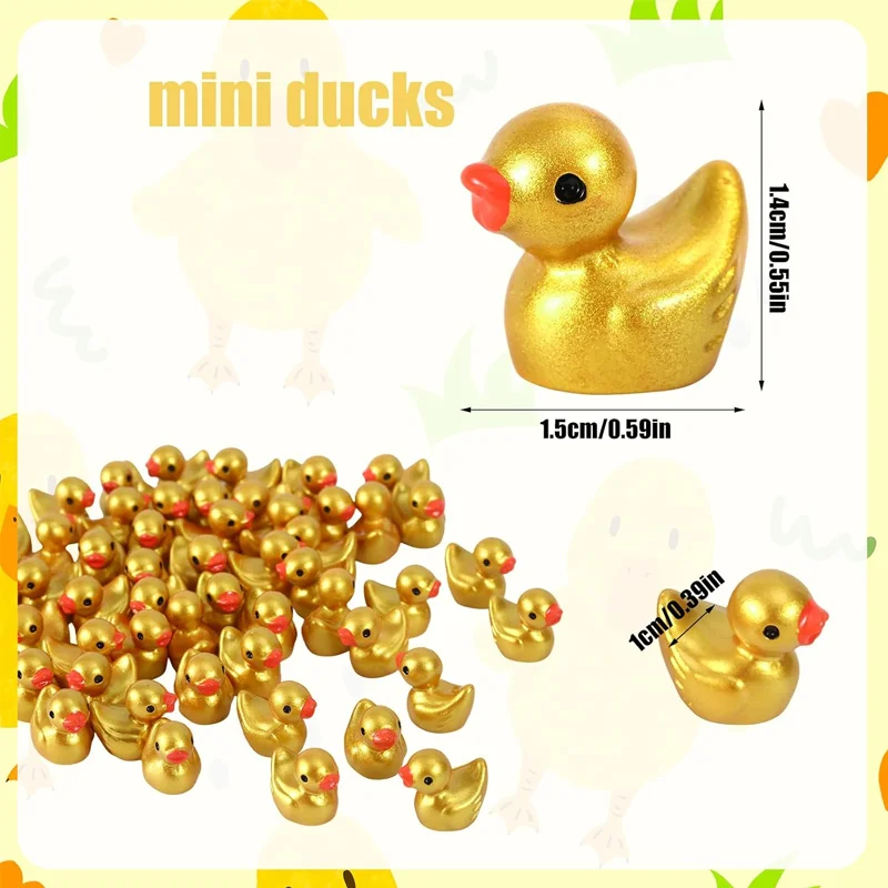 10/20pcs Tiny Gold Mini Resin Ducks Miniatures Figurines for Micro Garden Landscape DIY Craft Home Potted Plant Decoration view 2