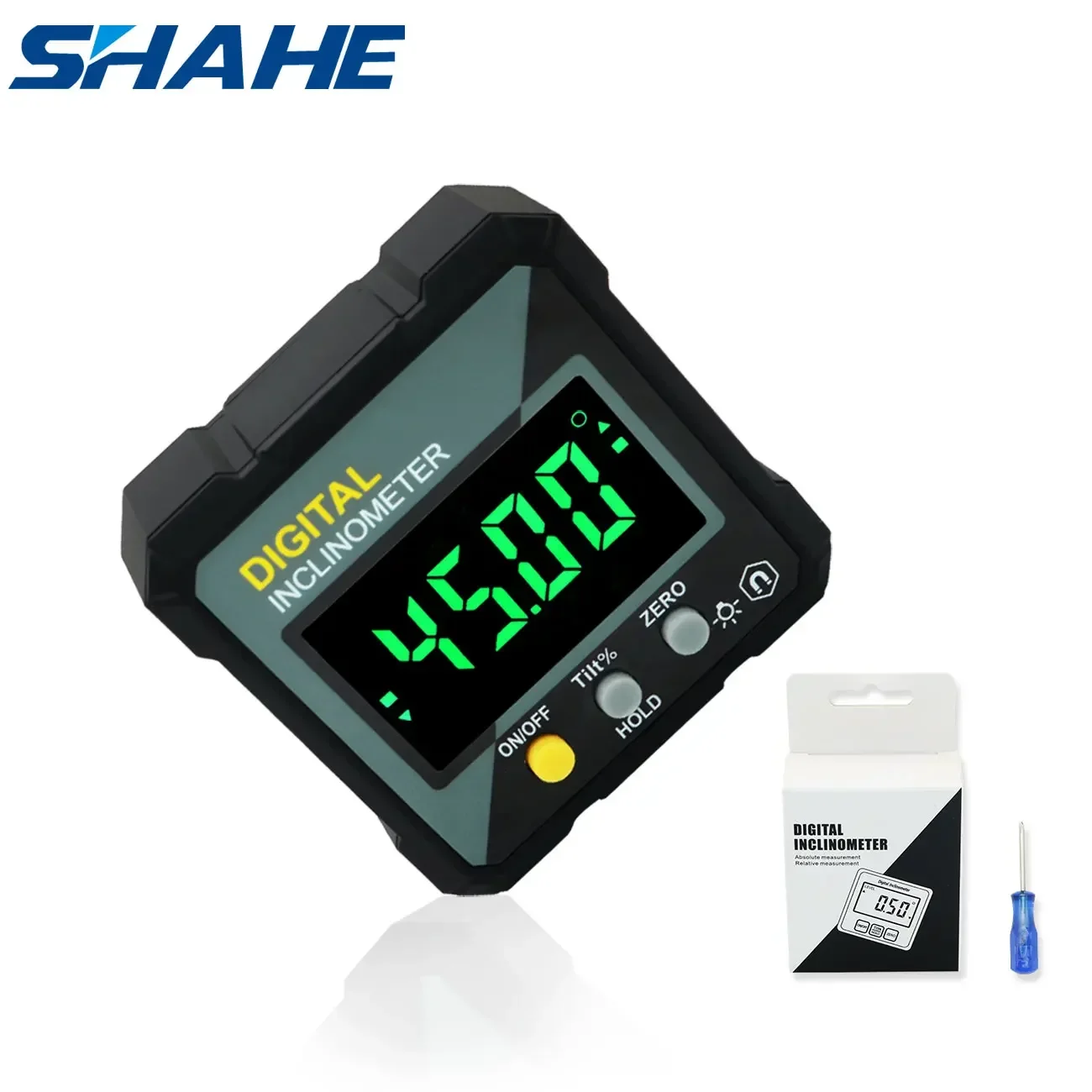 

SHAHE Digital Electronic Level Digital Angle Fnder 4*90 ° Magnetic Inclinometer Protractor Precision Level Box For Woodworking