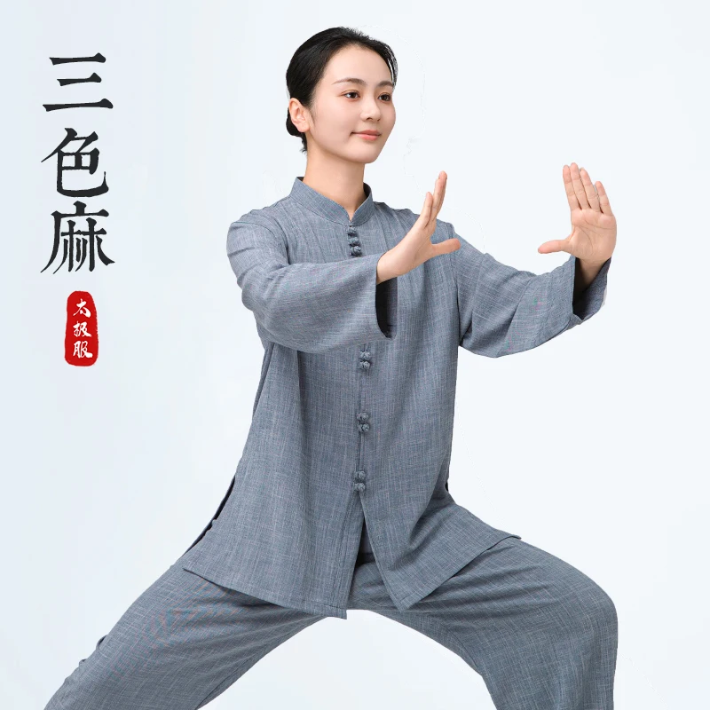 2025 Premium Linen Cotton Tai Chi Suit, New Unisex Tang Suit Style Uniform for Spring/Summer Baduanjin Practice