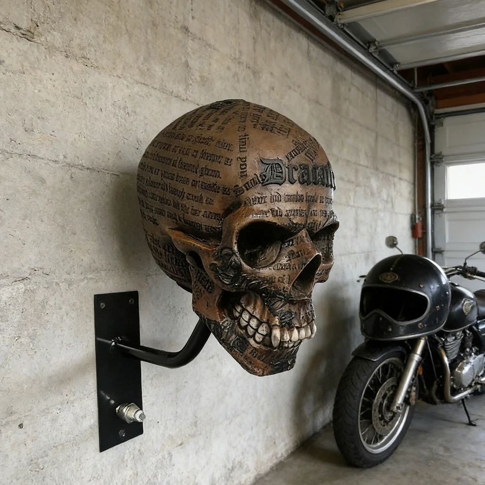 

Wall Mount Helmet Storage Rack Motorcycle Helmet Skull Holder For Coats Caps Baseballs Rugby Helmets Skull Motorcycle Helmet