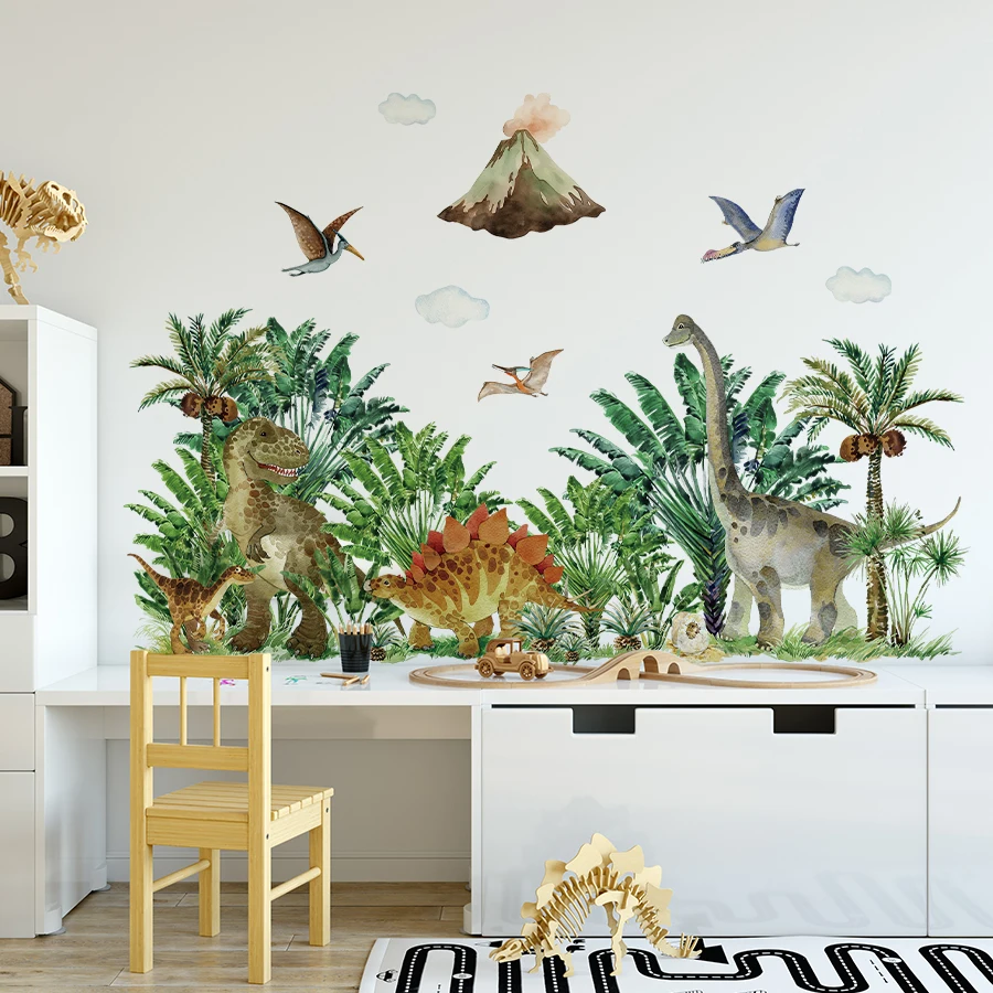 Large Cartoon Dinosaur Wall Sticker - Removable, Peel-Off, DIY Home Decor Wall Sticker