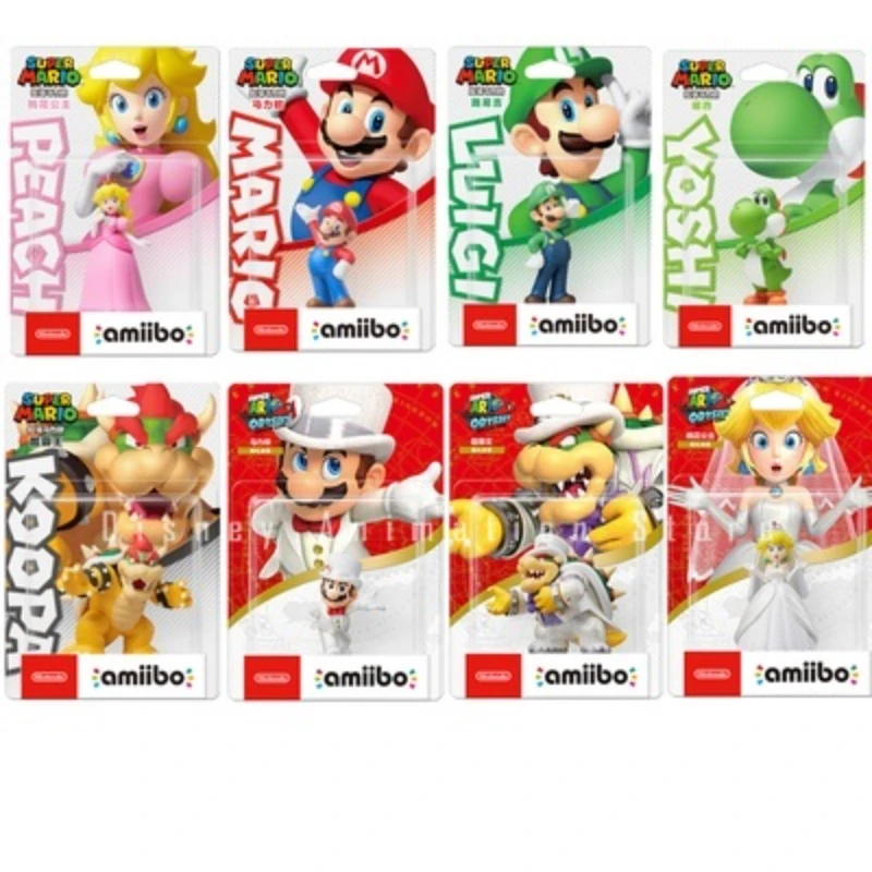 In Stock 100% Genuine  Amiibo Super Mario Anime Figures Bowser Action Figurine Nfc Nintendo Switch Odyssey 3d Model Toy Gift