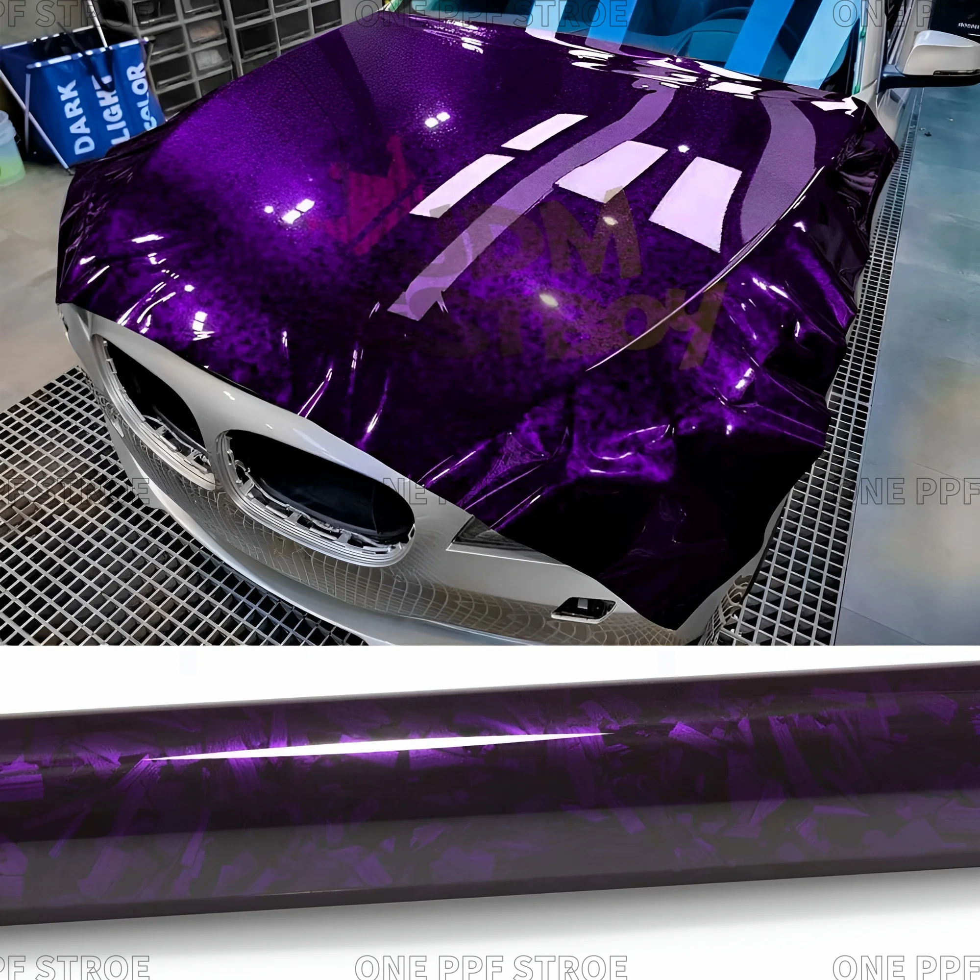 Carbon Fiber Film Glossy Purple Car Body Film Forged Carbon Vinyl Wrap Film Self Adhesive Decal Sticker for Car Accessories