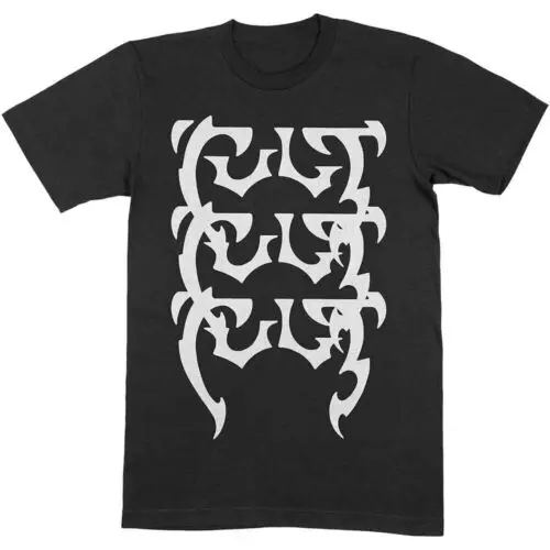 The Cult Repeating Logo T-Shirt Black New