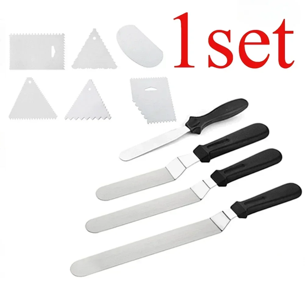 2027 FOR --1set For 4/6/8/10in Stainless Steel Spatula Palette Cake Smooth Cream Scraper Spatulas Set Spreading Frostings Cake