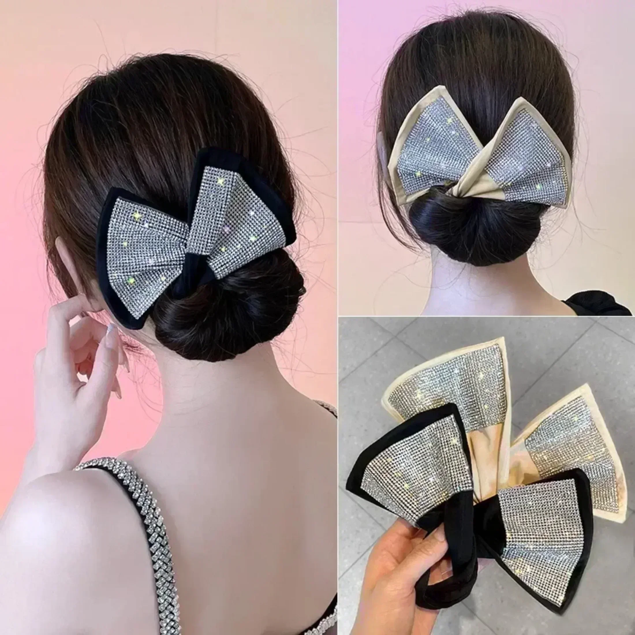 Women\'s Bow-shaped Hairpin Device Sweet and Lovely Hairpin Fast Hair Bun Hair Styling Tools Braid Hair Accessories