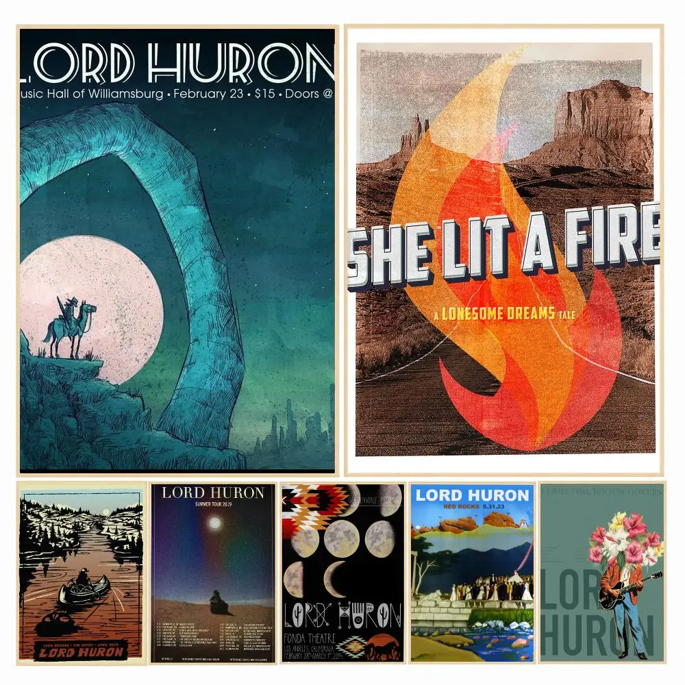 band L-Lord Huron-N Painting Calligraphy Boho Botanical Decor for Living Room Elegant Home Style