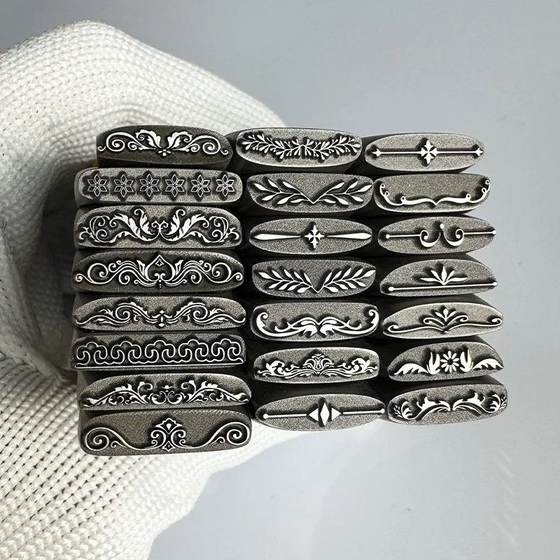 

Jewelry Stamps Auspicious Pattern Jewelry Steel Stamps Gold and Silver Bracelet Engraving Dies Gold-Making Tools