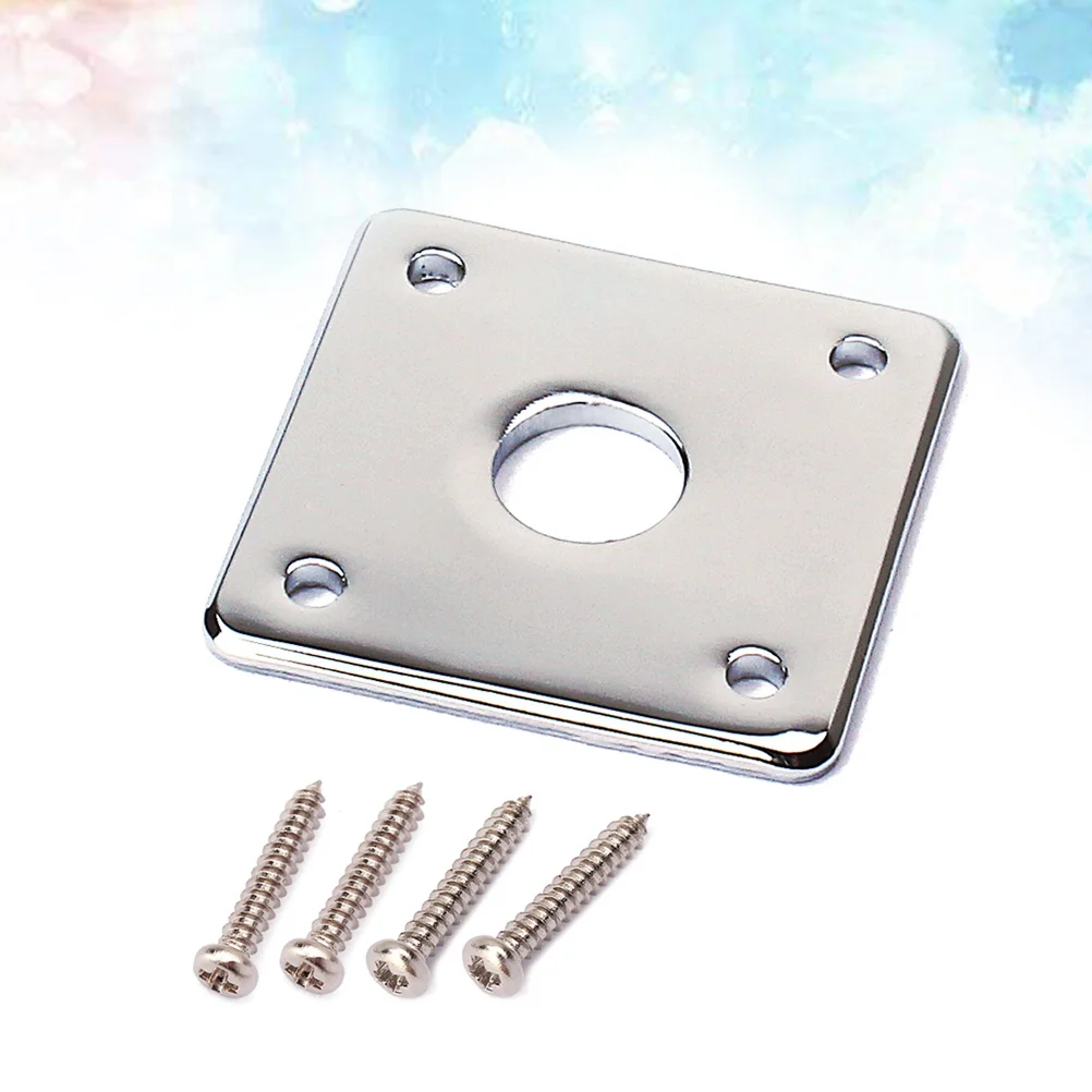 

Square Guitar Jack Plate Guitar Pickup Output Input Jack Socket Plate Metal Jack Plate With Screws for Electric Guitar Bass (Sil