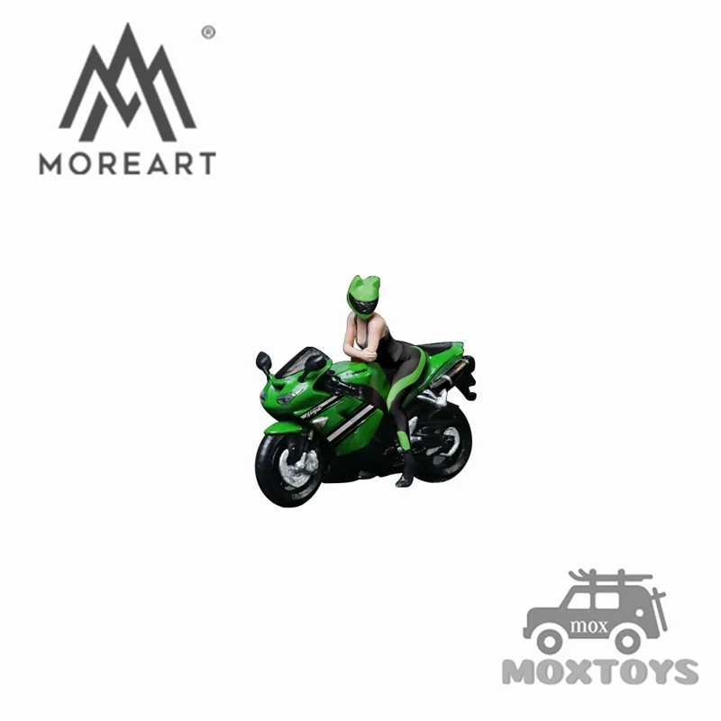 MoreArt 1:64 Kawasaki ZX-10R Green Girl Motorcycle Figure