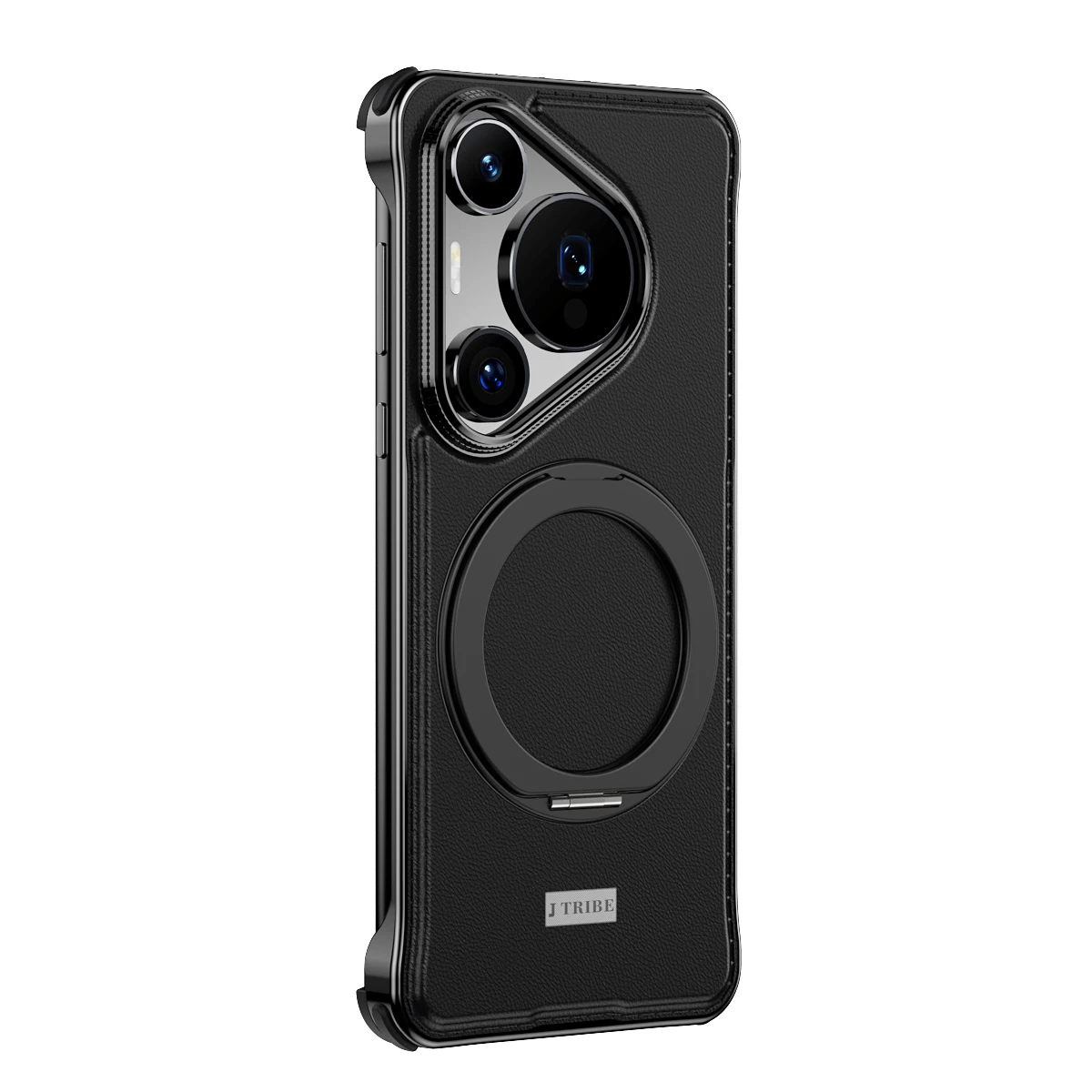 

Вращающийся кронштейн, кожаный + металлический каркас, магнитный чехол для беспроводной зарядки для Huawei Pura 70 Pro + Pro, максимальная противоударная задняя крышка