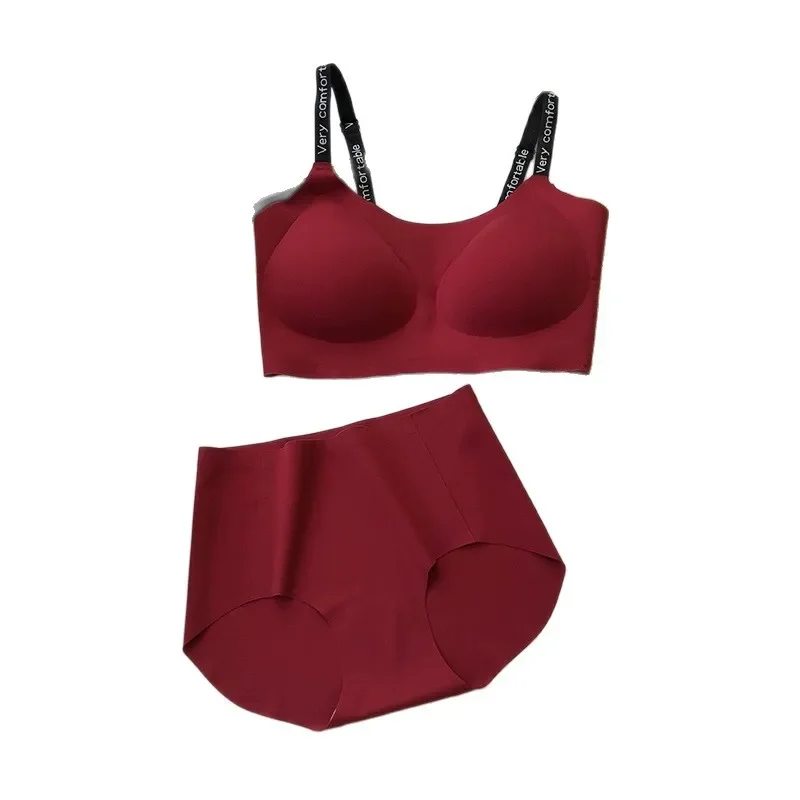 Удобный женский комплект с бюстгальтером большого размера, желейная поддержка, нижнее белье без стального кольца, без следов, собранное, беспроводное нижнее белье пуш-ап