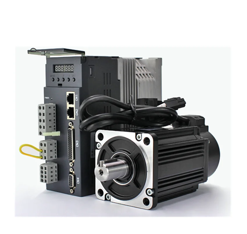 Nema24 Nema32 200W ~1KW 0.637N.M ~4N.M Torque 17Bit Absolute Multi  Encoder AC Servo motor and A6 Canopen Servo Driver Kit