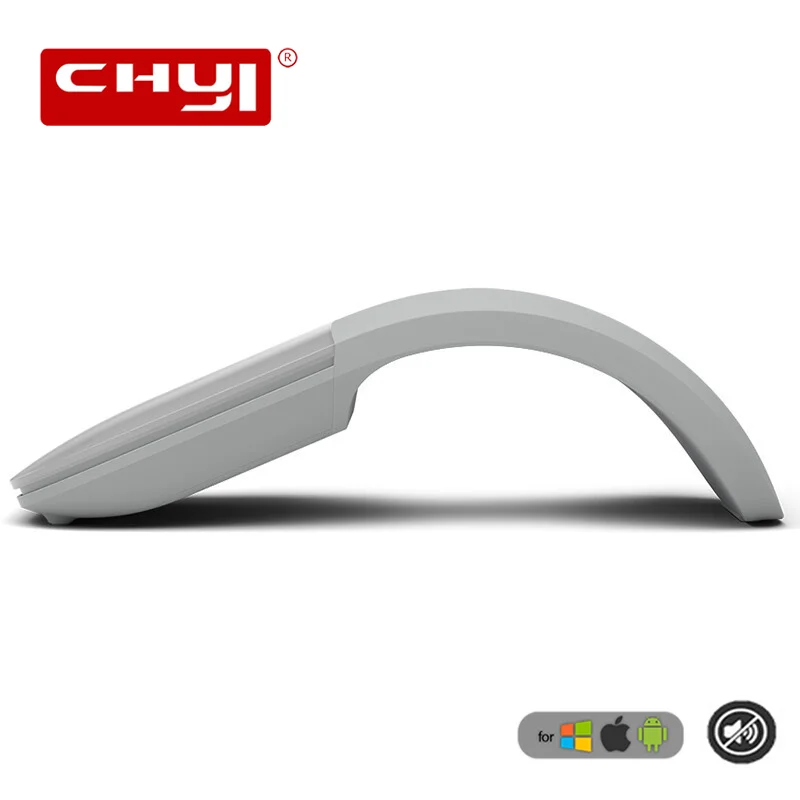 CHYI 2.4G Wireless Mouse Foldable Silent Arc Touch Roller Computer Mice Ultra Thin Gaming Folding Mouse For Microsoft PC Laptop