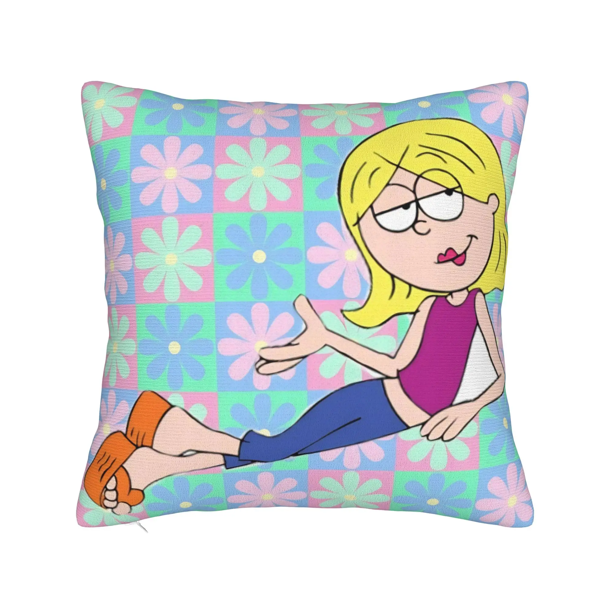 Lizzies Cartoon McGuires Square Pillow Cases  Cushion Cover Funny Zipper Decorative Pillowcase for Sofa 45*45cm