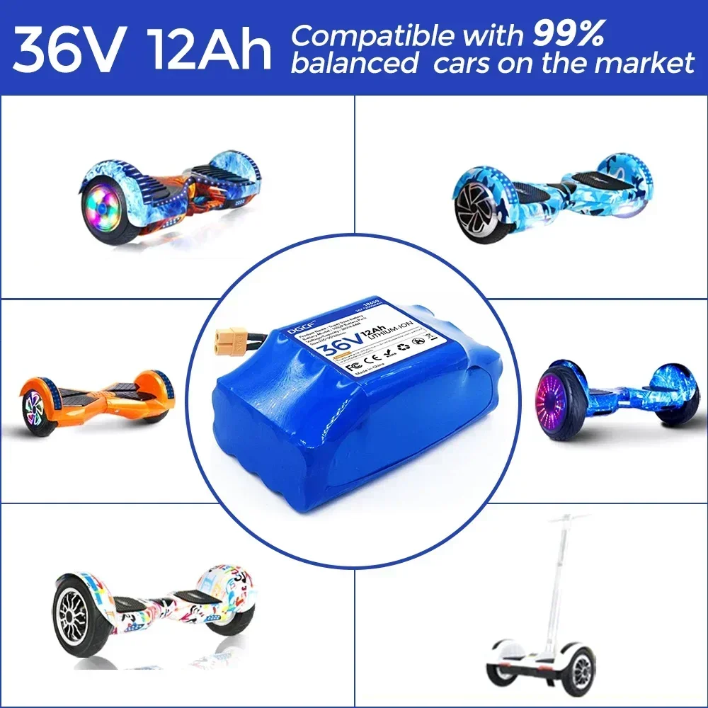 

Original 36v 12Ah Rechargeable Lithium Battery 10S2P 12000mAh 18650 Electric Self Balancing Scooter Hoverboard Batteries