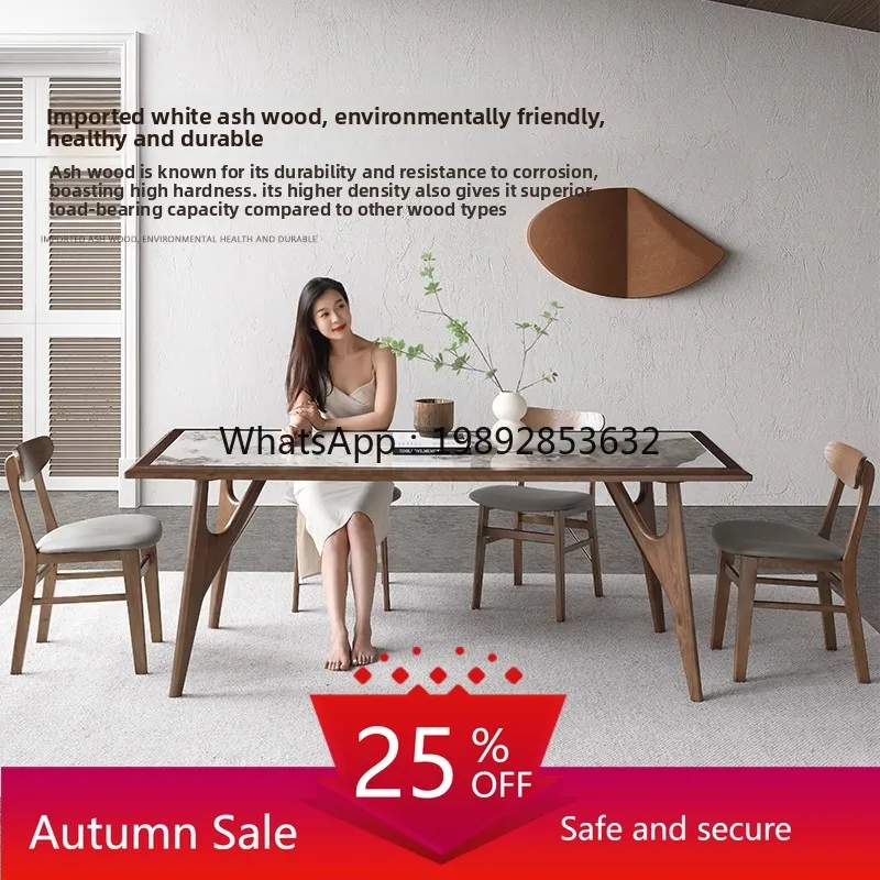 

YFY New Chinese Style Solid Wood Dining Table and Chair Set High-End Light Luxury 2025 New Model for Small Apartments
