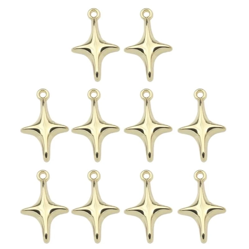 

10xAwn Star with Hole DIY Necklace Jewelry Making Valentines Day Gift Star Charm