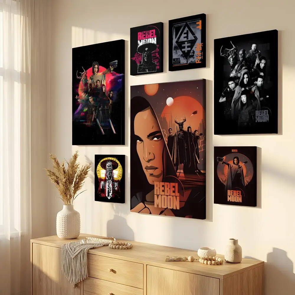 Rebel M-Moon Framed Wall Painting Canvas Wall Art Inner Frame Waterproof Home Decor For Living Room