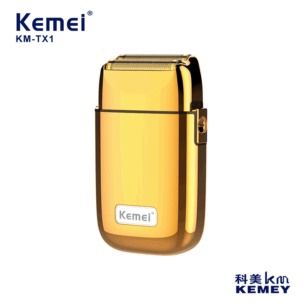 

Kemei Men's Waterproof Shaver Metal Body Precision Trimming Double Blade Reciprocating Shaving Machine Rechargeable Razor KM-TX1