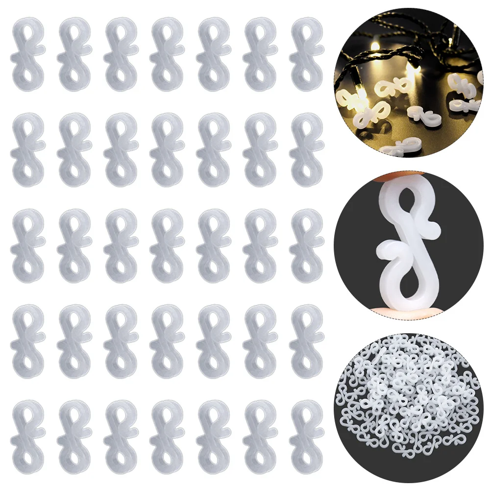 

100Pcs Reusable S Shaped Gutter Hooks Frost Proof Light Clips for Exterior Holiday Lighting Installation Easy Mount Decorative