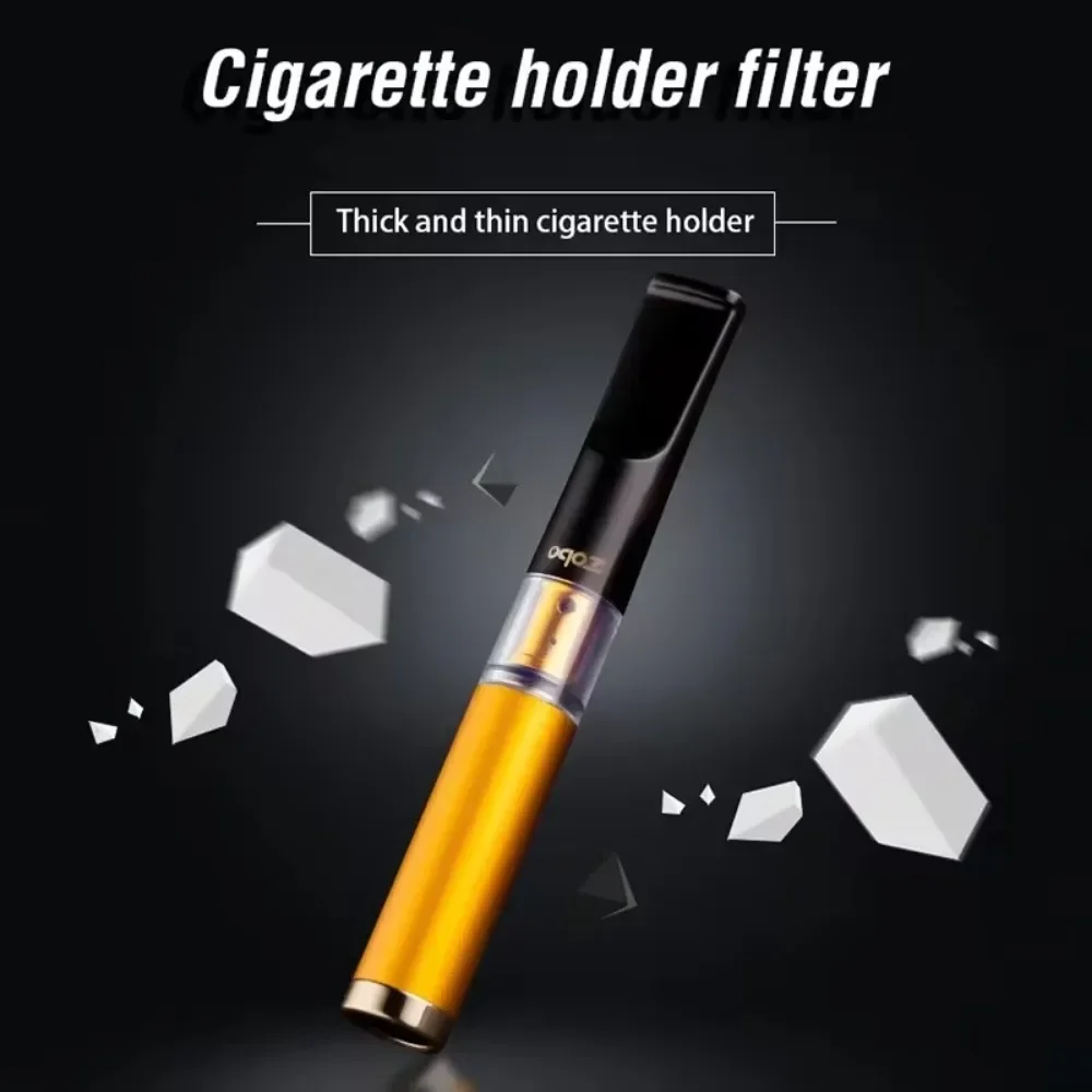 حامل سجائر عالمي سميك ورقيق ، نوع دوران ، قضيب قابل للغسل ، فلتر مسامي صغير ، أدوات تدخين ، يعاد استخدامها