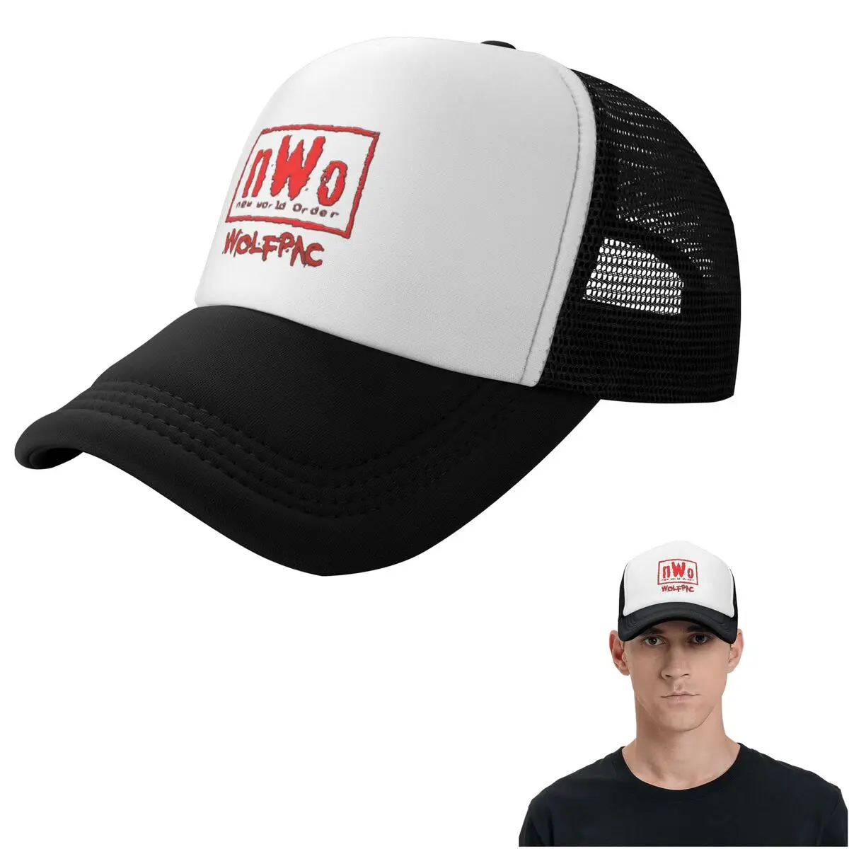 NWO New World Order Wrestling Cap Fashion Mesh Baseball Caps Adjustable Hat Hip Hop Summer Unisex Baseball Hats