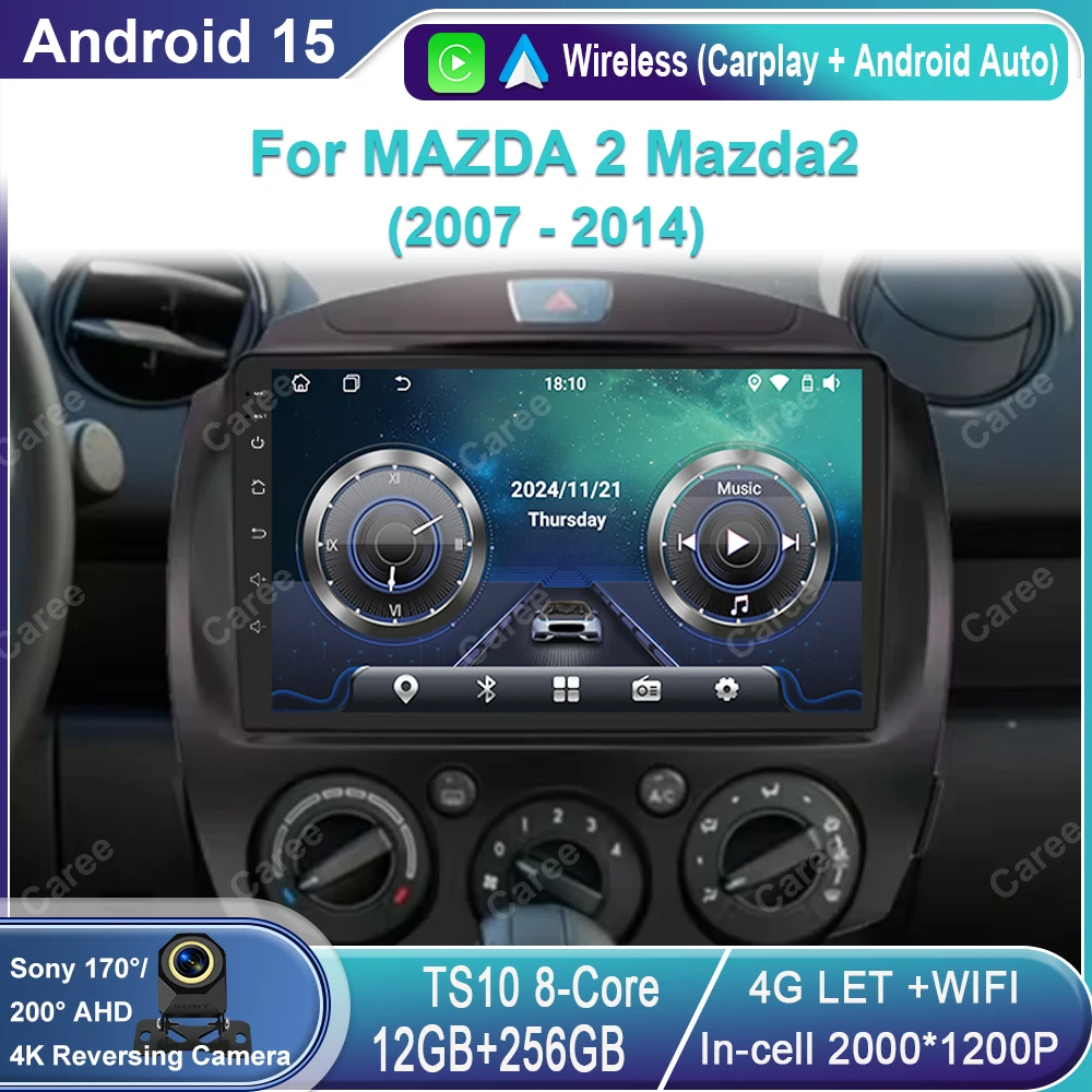 

Car Android Radio Multimedia Player For MAZDA 2 Mazda2 2007 2008 2009 2010 2011 2012 2013 2014 GPS 4G BT Navi Autoradio No 2din